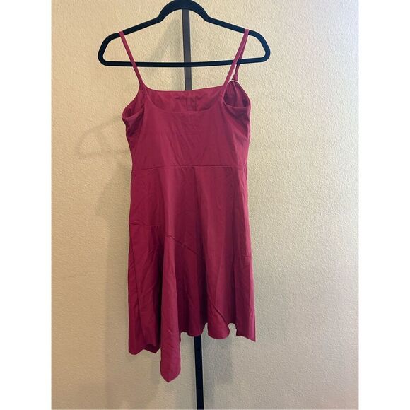 Size M Halara Asymmetrical Hem Slip Dress in Cordovan - Picture 3 of 8